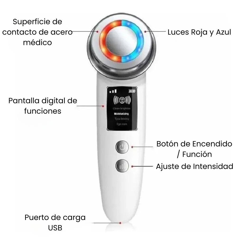 Masajeador Limpieza Facial LED